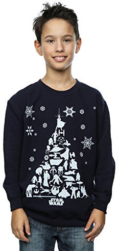 Star Wars Boys Christmas Tree Sweatshirt 12-13 years Navy Blue