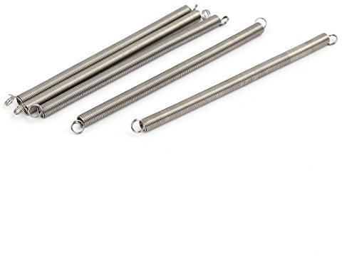 sourcing map Ressort de Traction Ressort de Tension Ressorts d'Extension 0.3mmx3mmx60mm 304 Inoxydable Acier Argenté 5pcs