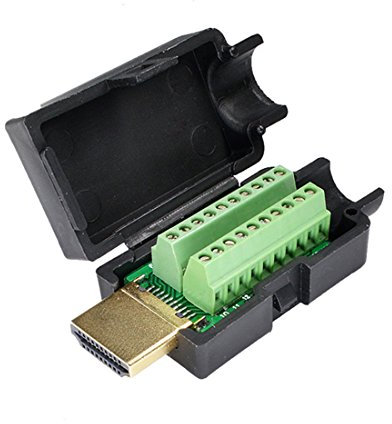 Oiyagai Conector Rápido HDMI Masculino sin Soldadura con Caja – Placa de Conector de Terminal sin Soldadura y Accesorios
