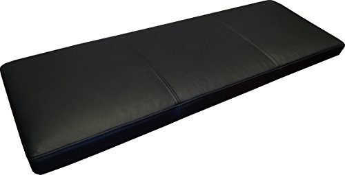 Quattro Meble Schwarz Echtleder Bankauflage Sitzkissen Lederkissen Sitzpolster Bank Auflage doppelt genähtes Echt Leder Kissen Sitzauflage (35 x 90 cm)