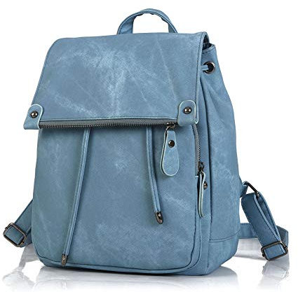 Damenmode Rucksack, modische PU-Leder, Qualität wasserdicht und langlebig, geeignet für Dating, Einkaufen, Kurzurlaub (Blue)