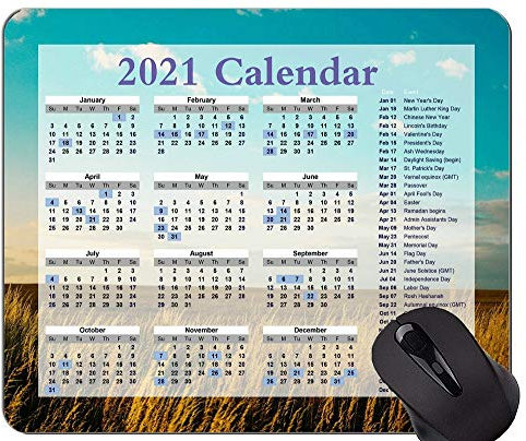 Kalender für 2021 Jahre Mouse Pad Office Mouse Pad, Wolken im Himmel über Feldern Mousepads