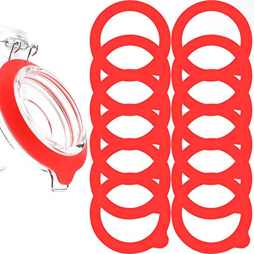 LUTER Ersatz-Dichtungen für Einmachgläser aus Silikon, luftdicht (rot)