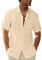 LVCBL Plus Size Herren-Freizeithemd mit Taschen Normal Gehörtes Revershemd Khaki 3XL