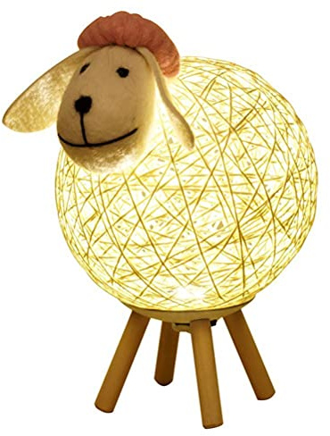 Niedliches LED-Nachtlicht, kreatives Schaf, Rattan-Tischlampe, USB-Nachtlampe, Geburtstagsgeschenk, Hochzeitsgeschenk, Zuhause, Schlafzimmer, Kinder