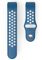 Hama Fitbit Uhrenarmband 22 mm (verstellbares Ersatzarmband für Smartwatch Fitbit Charge 3 u. Charge 4, Sportarmband atmungsaktiv zum Tauschen, Silikon Wechselarmband, Edelstahl Druckknopf) blau/grau