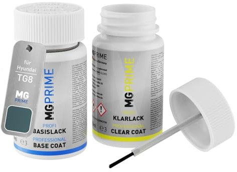 MG PRIME Peinture voiture kit de stylo retouche pour Hyundai TG8 Teal Blue Metallic de base de vernis de 50ml par flacon