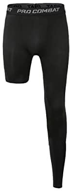 Jonscart Ein Bein Kompressionsstrumpfhose Lange Hose Basketball Sport Base Layer Unterwäsche Active Tight, schwarz, Medium