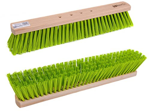 BawiTec Profi Straßenbesen Breite 80cm mit 4-Loch Wechselsystem Elaston-Kunststoff-Borsten neon-grün Besen ohne Stiel Gartenbesen,Kehrbesen,Feger für Garten,Haus,Hof,Werkstatt,Gewerbe und Industrie