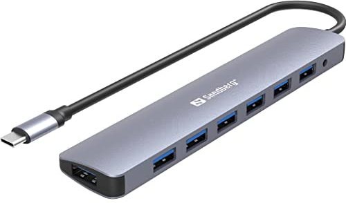 Sandberg USB-C to 7 x USB 3.0 Hub USB-C to 7 x USB 3.0 Hub, USB, 136-40 (USB-C to 7 x USB 3.0 Hub, USB 3.2 Gen 1 (3.1 Gen 1) Type-C, USB 3.2 Gen 1 (3.1 Gen 1) Type-A, 5000 Mbit/s,)