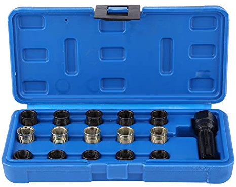 Zündkerzen-Gewinde-Reparatur-Werkzeug-Set, 16 Stück 14 Mm X 1,25 M16 Gewindebohrer und Gewinde-Werkzeug-Set mit Tragbarem Koffer