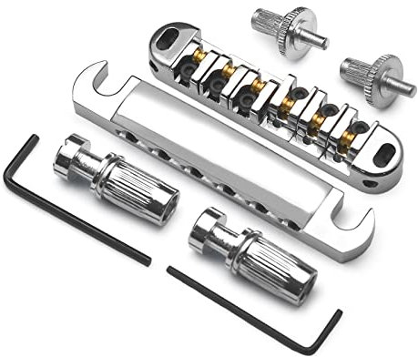 SAPHUE ABR-1 Style Tune-o-matic Bridge Saitenhalter Roller Sattelbrücke für GB LP Gear Ersatz (Chrom)