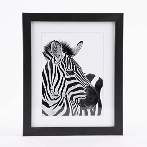 SCHÖNER LEBEN. Bilderrahmen mit Bild Löwe oder Zebra schwarz weiß 23x28x3cm, Motiv/Größe:Zebra