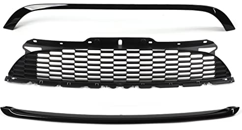 3 Pezzi/set Griglia Modanatura Cofano Anteriore, Kit Rivestimento Rivestimento Surround Nero Lucido, Griglia Paraurti Centrale per R55 R56 R57 R58 R59 S JCW