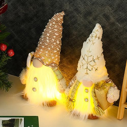 Wichtel Figuren Set, Weihnachtsdeko Wichtel, Leuchtende Wichtel Weihnachten Deko Amerikanisch, Schweden Weihnachtsbaum Dekoration Hängen Klein Mit Beleuchtet Led Für Innen Fenster Geschenke Kinder (A)