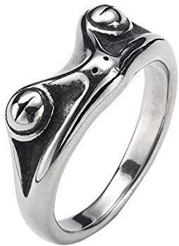 OAKKY Herren Edelstahl Jahrgang Personalisierte Frosch Tier Ring für Cocktail Party Silber Größe 70 (22.3)