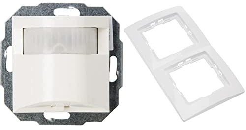 Kopp LED Infrarot-Bewegungsmelder Athenis reinweiß 808429186 & 308502066 2-Fach Rahmen Paris, arktis, 791131, Arktis-weiß