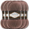 Hobby YARN Alize Superlana Klasik 5 x 100 g Türkische Premium Wolle Baumwolle und Acryl Uni Handstrickgarne Yarn Garn Strickgarn Baby zum Stricken Strickgarn (Milky Brown | 584)