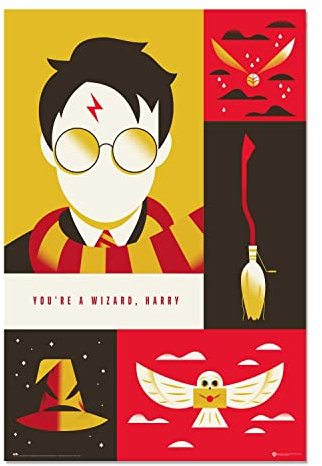 Grupo Erik Poster Harry Potter 100. Jubiläum Kunstdruck - Deko Wohnzimmer oder Deko Schlafzimmer - Deko Zimmer - Größe 61 x 91 - Offizielle Harry Potter Fanartikel
