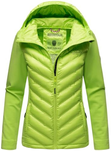 Navahoo Damen Fleece Hybrid Jacke Wanderjacke Kapuzenjacke B852 [B852-Nimm-Light-Green-Gr.S]