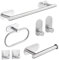 HASA zone Handtuchhalter Ohne Bohren 7 IN 1 aus 304 Edelstahl mit Toilettenpapierhalter & Selbstklebende Handtuchhaken Badezimmer Handtuchhalter Set, Badezimmer Zubehör Wandmontage (Silber)