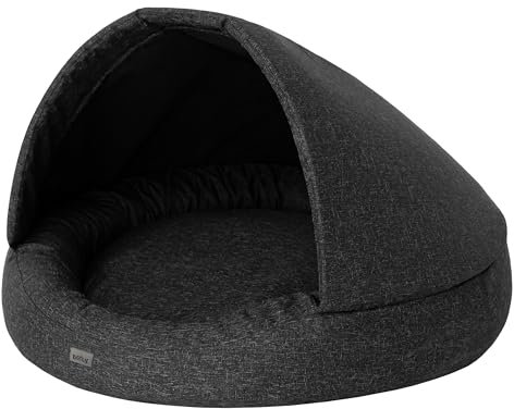 Hundehöhle Hundebett Katzenbett Hundehütte Haustierbett Hundehaus Hundeliegen Hundesofa Korb Sofa Schlafplatz, Größe 1: 80 x 80 x 62 cm, Schwarz