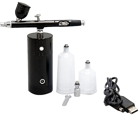Correa Kit de Compresor de Aire para AeróGrafo Multiusos, Boquilla de 0,3 mm de Doble AccióN, Capacidad de 7 CC, Kit de Pulverizador de Pintura