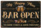 SUPERDANT Segno di Latta per Bar Vintage Cartello in Metallo Poster Decorazioni per Pittura Targhe in Metallo Decorazioni per Seminterrato Vintage Bar Apri Il Mio Posto Felice Bei Momenti Buoni Amici