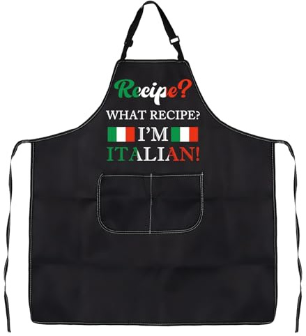LEVLO Funny Italian Cooking Apron - Italy Stylist Apron With Italian Mom Gift Design