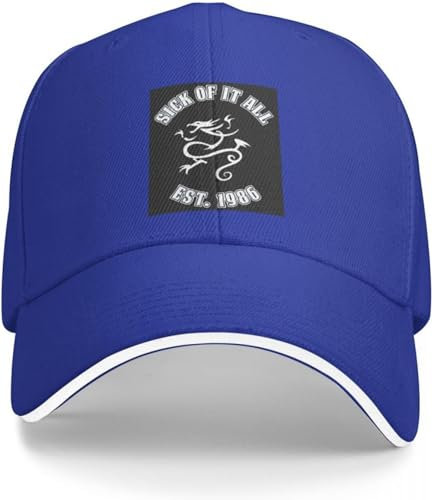 Baseballkappe Snapback Sonnenhut Sick of it All Baseball Cap Hat Man for The Sun Trucker Cap Golf Cap Cap für Damen Herren Hip Hop Geburtstagsgeschenk