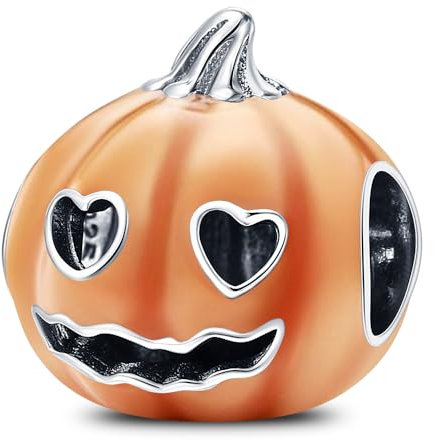 TCZNAF Halloween Glow-in-the-Dark Spooky Pumpkin Charm Herz Anhänger Kompatibilität für Armband und Halskette Bead Halloween Charm Gifts für Damen