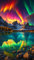 ARTGOTO Diamond Painting Eckige Steine Groß XXL Bilder Erwachsene,40x70cm Landschaft Aurora Polarlichter A,5D Diamant Painting Set Viereckige Quadratische Steine mit Zubehör Für Wohnzimmer Dekoration