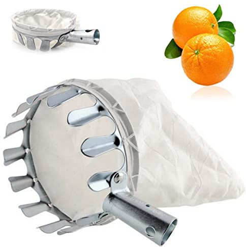Obstpickerkorb 6,3 Zoll Obstpicker Werkzeug Kirschpicker Obsternte Kopf Metall Obst Harvester Korb mit Tragetasche