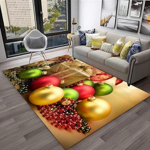 Stampa 3D Cartone Animato Di Albero Di Natale Di Babbo Natale, Tappeto Tappeto Tappetino Rettangolare Area Tappeti Per Soggiorno, Camera Da Letto 80 X 160 Cm / 31.49 X 62.99 - Poliestere -5O5V7R1