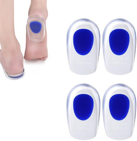 Neoreser Fersensporn Einlagen, Gel Fersenkissen Fersenpolster Silikon Gel Fersenschalen Orthopädische Gelkissen Einlegesohlen für Plantar Fasciitis Fersensporn und Achillesschmerzen (39-45, 2 Paar)