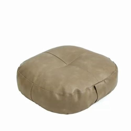 Vintage PU Leder Bodenkissen Dicke Rückenlehne Kissen für Meditation Quadratisches Sitzkissen für Schlafzimmer und Balkon