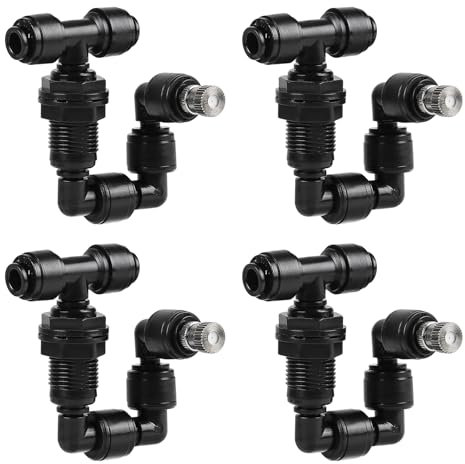 SWAWIS 4 Piezas Reptil Fogger Boquilla única, 360 ° Ajustable Reptil Fogger Rociador de Niebla, Negro Boquilla de Pulverización para Terrario Rainforest