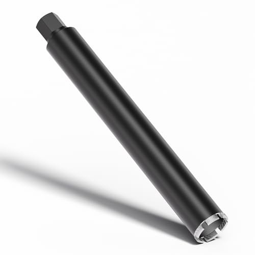 Wiltec Foret diamant pour Carotteuse Ø 67 mm – Haut rendement – 1¼ UNC – Longueur 450 mm – Métal fritté – Forage à humide – Chantier Carrelage Béton – Trépan Couronne Diamant