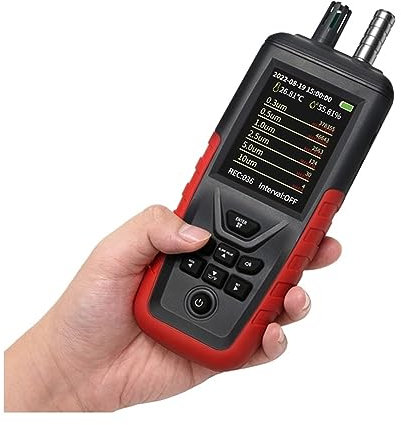 Luftqualitätsmonitor 3/6 Kanal Luft Staub Partikel Zähler Sensor Monitor PM2.5/10 Temperatur Feuchtigkeit Meter Luft Qualität Staub Konzentration Detektor Automatische Messung(TC-8100 3 Channels)