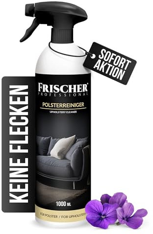 FRISCHER PROFESSIONAL Profi Polsterreiniger für Sofa, Auto, Sessel & Couch inkl. Bürste - Textilreiniger Konzentrat & Autositz Reiniger für alle Polstermöbel (1000)