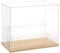 DuvinDD Vitrine aus transparentem Acryl, 3 Ebenen, kleine Vitrine, für Sammlung, Vitrine, Figur für Pop Mart Labubu Vitrine, Auto, Miniatur-Aufbewahrung von Parfüm (Holzmaserung, 31,5 x 18 x 25,5 cm)