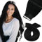 Moresoo Tape Extensions Echthaar 40Stück 100G Haar Tapes Echthaar Extensions #1 Schwarz Invisible Tape Extensions 16 Zoll 40 cm