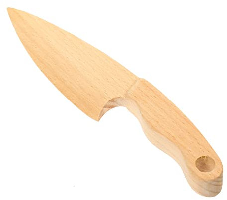 HONITANO Couteau Bois pour Garçon Fille de Cuisine Ergonomique Coupe pour Fruits pour Bois de Hêtre Naturel