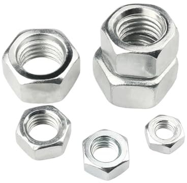 LIUCH 4# -40 1/2-12 1/4-20 1/8-40 3/8-16 3/16-24 5/16-18 5/32-32 Tuerca hexagonal angloamericana galvanizada blanca (RU-US)(3-16-24 (20pcs))