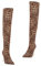 Beaupretty 1 Paio stivali da donna con alto scarpe da donna stivali per le donne tacchi stivale con alto stivale polpaccio Materiale suola: gomma Leopard