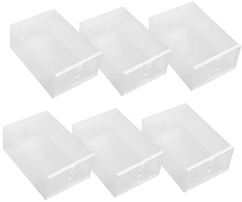 EXHUMKY 6Piezas Cajas de Zapatos Transparentes de Plástico Organizador Apilable para Guardar Zapatillas y Almacenamiento y Espacioso para Armarios y Debajo