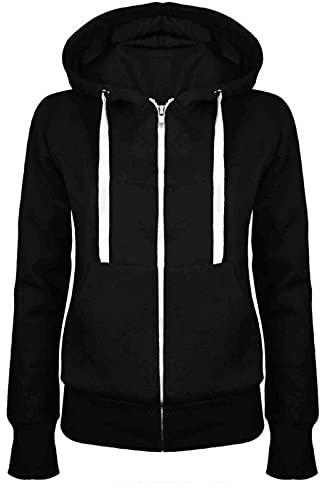 Sweat Femme Polaire Veste à Capuche ZippéE Sweat-Shirt Confortable Pas Cher Manche Longue Hoodie Slim Fit Jacket Coat Couleur Unie Blouson avec Poche Et Cordon De Serrage d'hiver Chaud Outwear