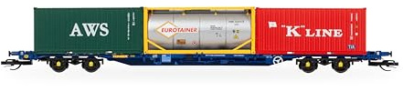 Hornby TT:120 TT6030 Touax KFA Container Wagon with 3x20 Containers, 18 cm