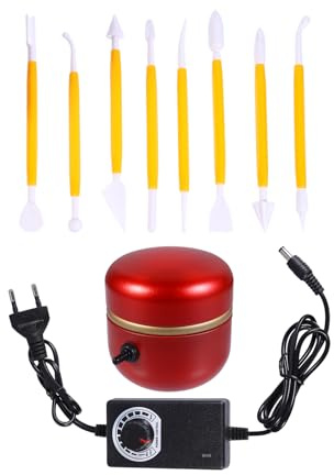MAGICLULU Mini Elektrische Töpfermaschine mit Verstellbarer Geschwindigkeit und Töpfer bildhauerwerkzeug Kompakte Keramikmaschine für Tonherstellung für Zuhause Erwachsene Töpfern und