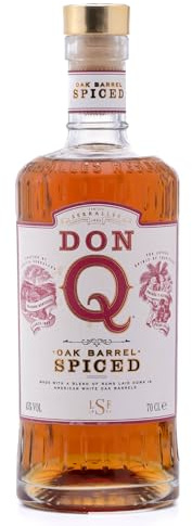 Don Q Oak Barrel Spiced Rum 70cl, 45 percent ABV – Puerto Rican Spiced Rum Aged 3 Years in American White Oak - Smooth, Warm Spices & Toasted Oak – Ideal for Mules, Daiquiris & Premium Gifting